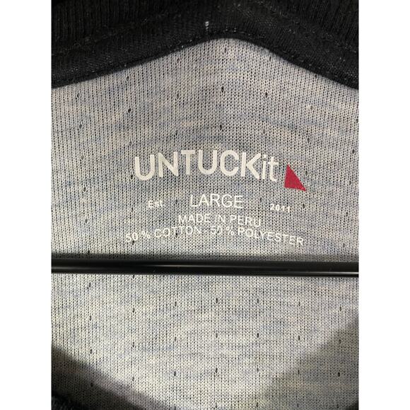 UNTUCKit Men’s Black Long Sleeve Henley Shirt Size Large‎ Cotton Blend - Picture 6 of 8